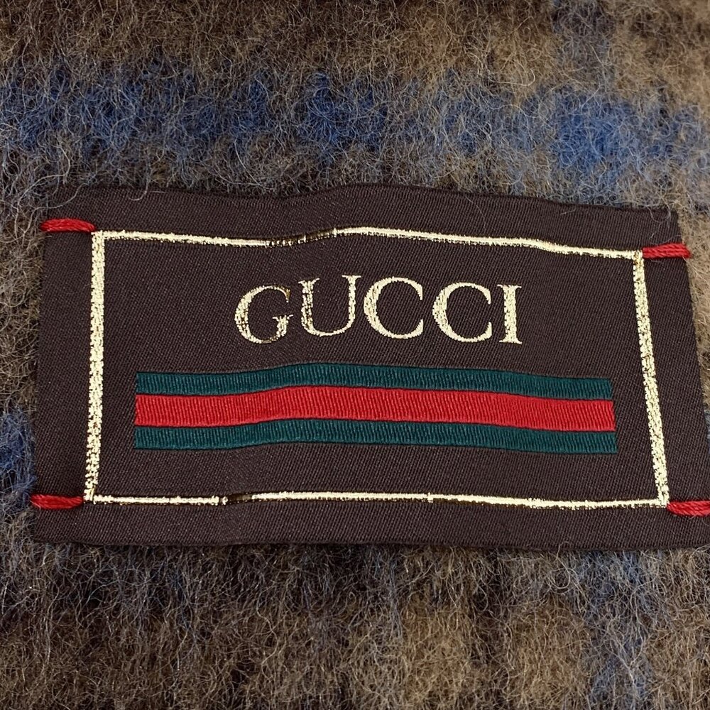 Gucci Color-Block Check Wool Collared Single-Brea… - image 6